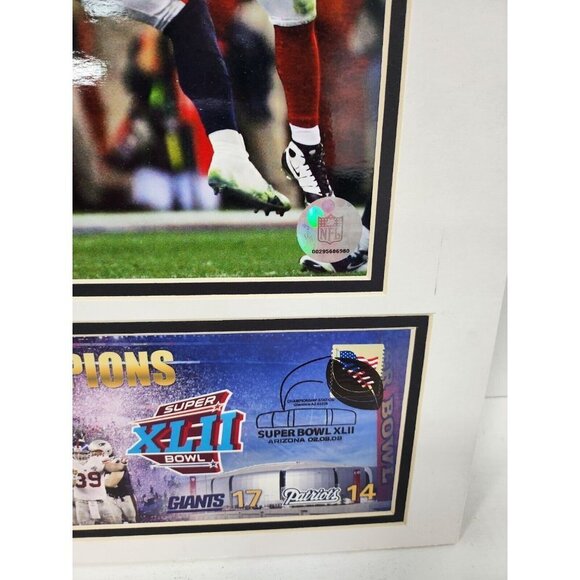 Double Matted NY Giants Harrison Super Bowl XLII Photo & Event Cover 12x16 NFL - Picture 5 of 8